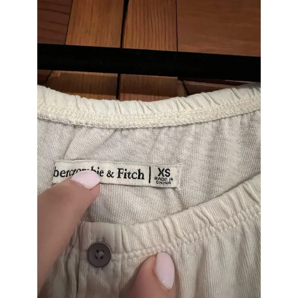 Abercrombie & Fitch Women's Off the Shoulder Blouse Bell Sleeve White Size XS - Picture 7 of 10